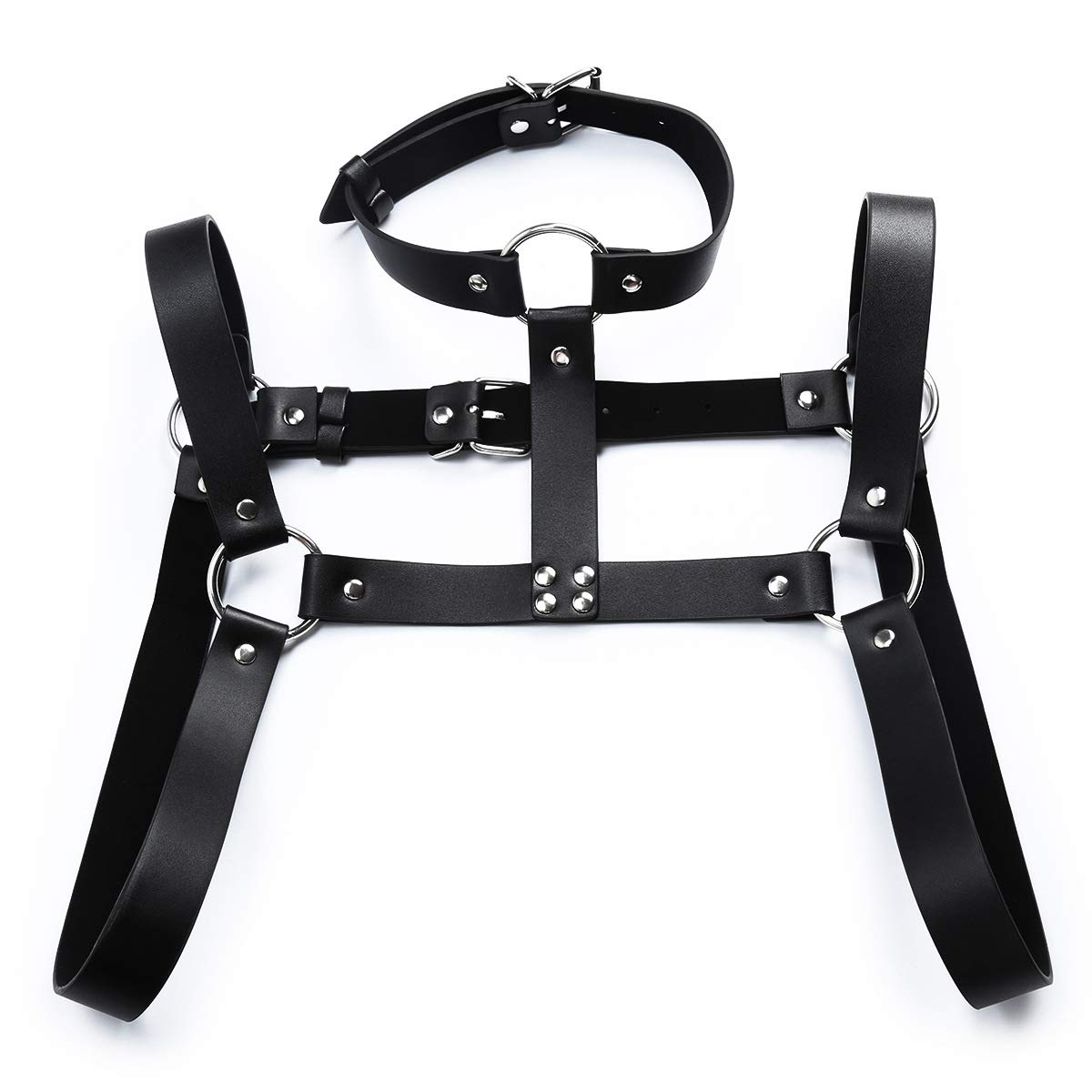 Men's Body Chest Harness Tough man Gladiator PU Leather Chest Harness Punk Gothic Fetish Bandage Costumes Men's Party Costumes Sexy Slave Clubwear