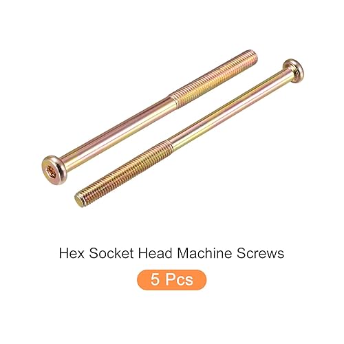 Miniatura 5 de METALLIXITY Tornillos de máquina de cabeza hexagonal (M8x130mm), 5 unidades, tornillos de media rosca de acero al carbono, para maquinaria, muebles,
