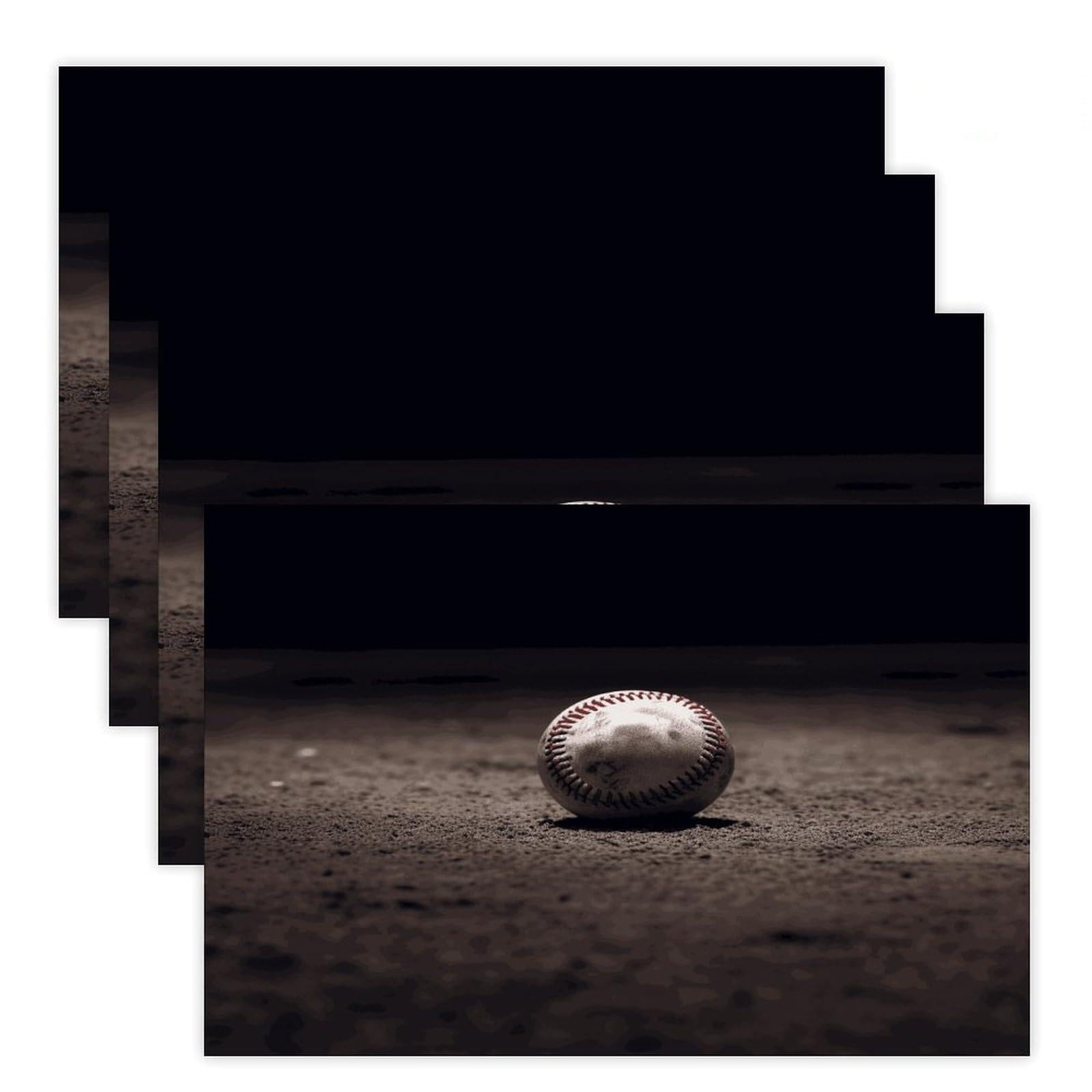 Baseball Placemats Heat-Resistant Washable Place Mats Anti Slip Dining Table Place Mats Wipeable Dining Table Mats Kitchen Decoration Placemats 17.7’’×11.8’’