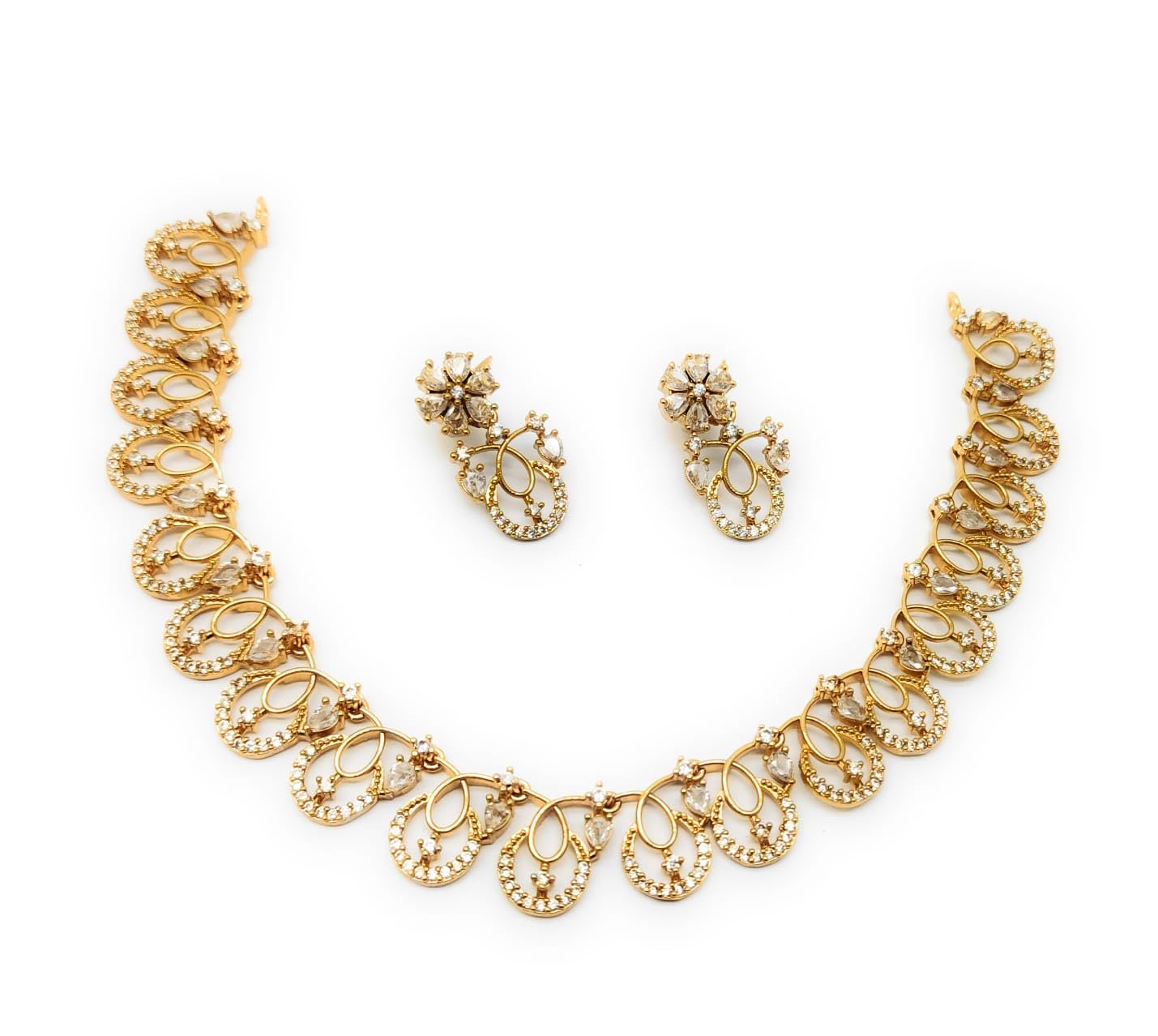 ADC Exquisite Gold-Plated Floral Necklace and Earrings Set (B0D7CXLN7C) Amazon Price History, Amazon Price Tracker