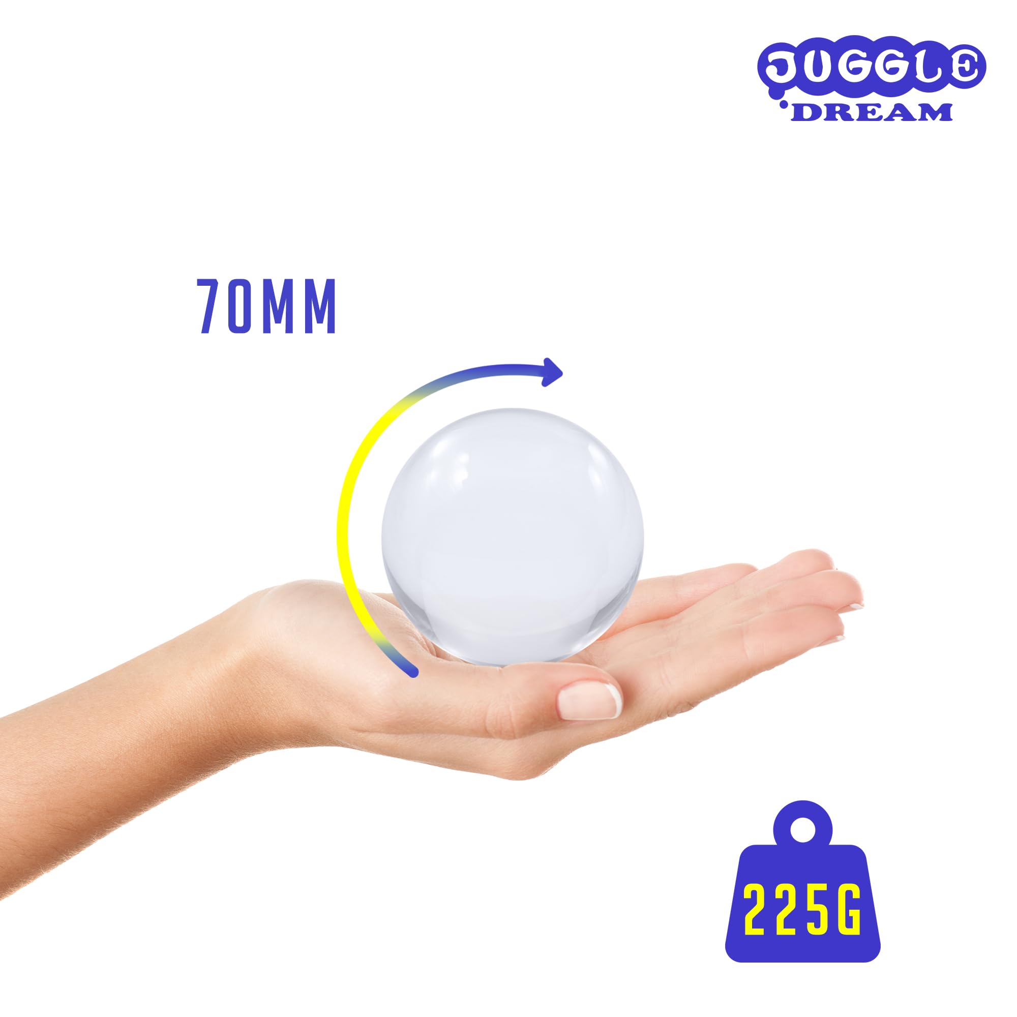 Juggle Dream Bola de Malabares de Contacto de Acrílico Transparente (70 mm) - Bolas de Rendimiento de Manipulación — view 4