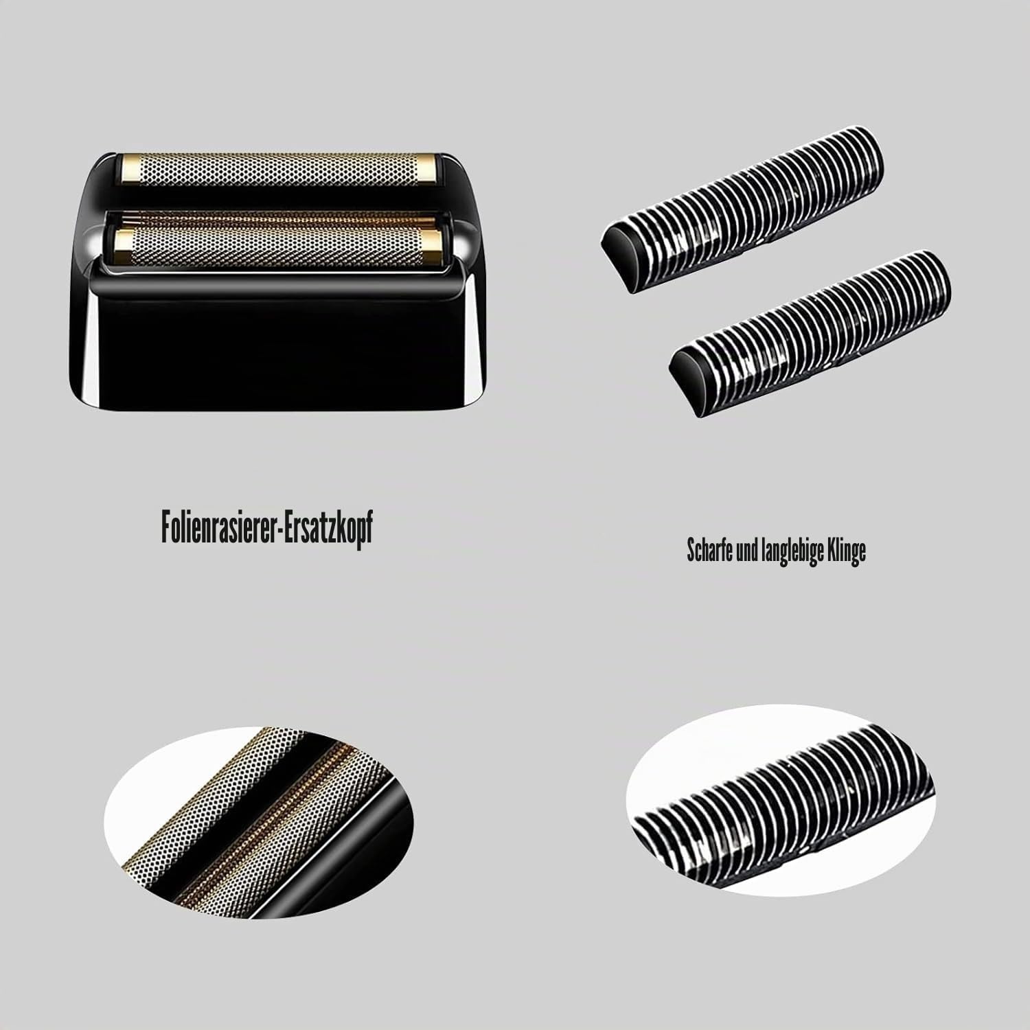 Ersatzscherköpfe kompatibel mit BaByliss Foil Shaver (Black/4)