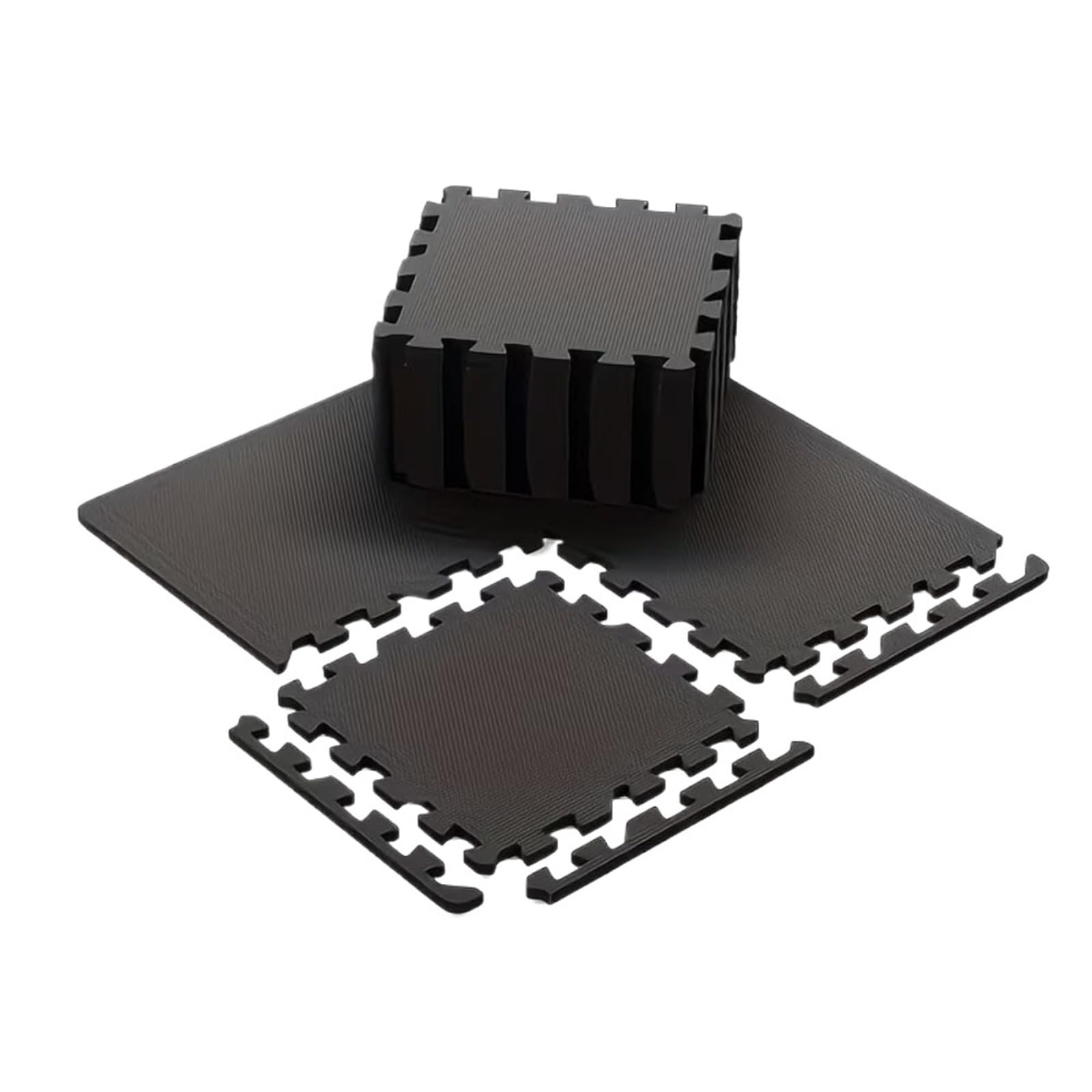 Losetas De Caucho Protección del Piso de Las esteras Espuma EVA Negras 10 Piezas for la Yoga