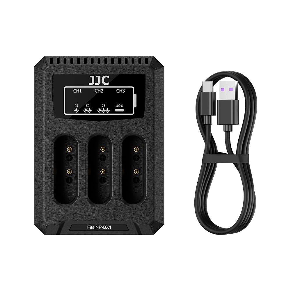 JJC NP-BX1 Battery Charger USB Triple Slot for Sony ZV-1F ZV1F ZV-1 II ZV1