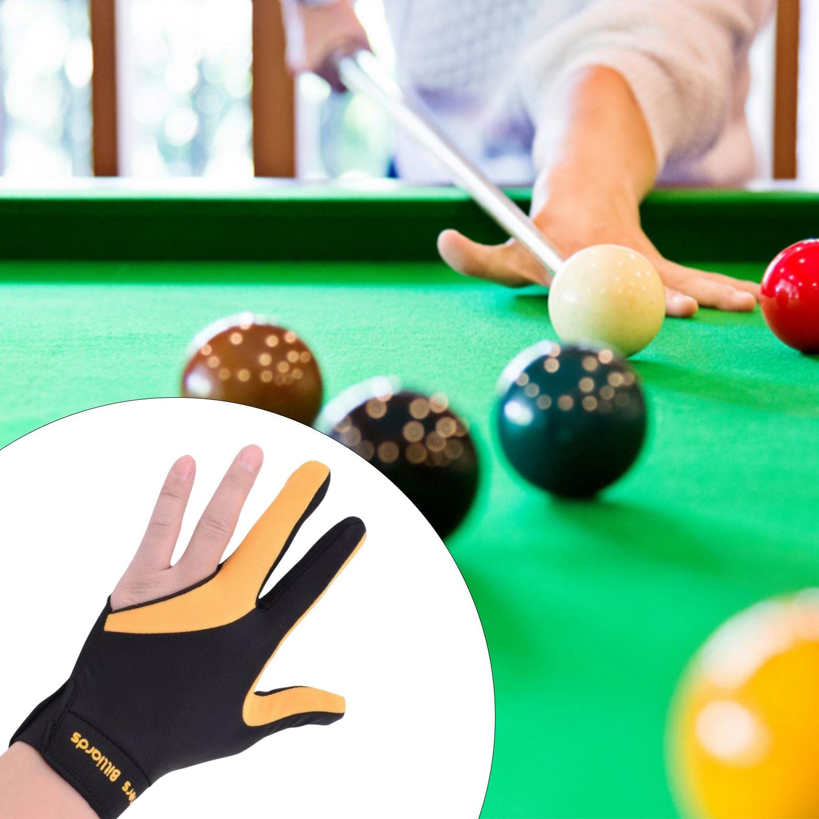 Gant De Billard Pour Main Gauche - Tissu élastique Respirant, Séchage Rapide, Taille L (paume 21-23 Cm) | Pour Un Jeu Précis Et Confortable - 7