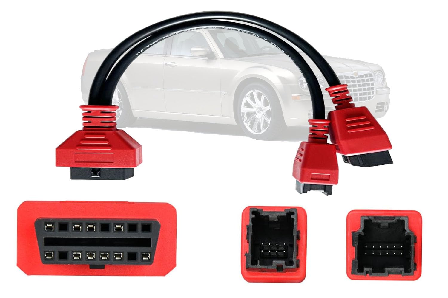 Kabel obejściowy bramy zabezpieczającej 12+8, adapter OBD2 kompatybilny z pojazdami FCA, w tym Chrysler, Dodge, Jeep, Ram 2018+, współpracuje ze skanerami Autel i aplikacjami diagnostycznymi