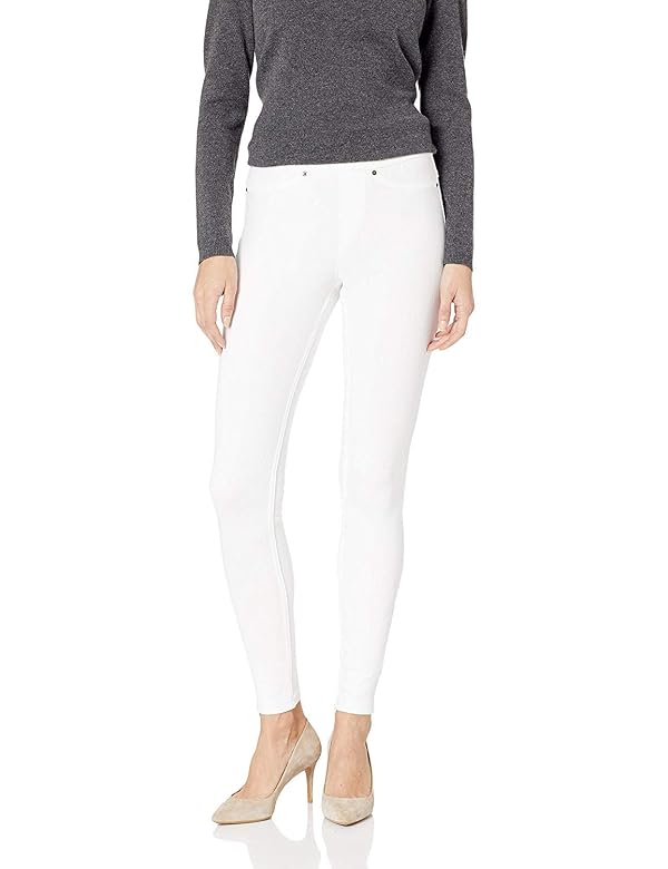 Hue Women's Solid Color Original Jeanz Denim Legging Sockshosiery, -white, Medium by HUE - Used condition - US$21.86