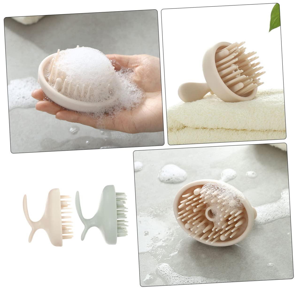 minkissy 4piezas Masajeador De Cabelludo Cepillo De Champú Para Cuidado Del Cabello y Exfoliación Para Masaje y Limpieza Del Cabelludo Eficaz El Cuidado Del Cabello Compacto y