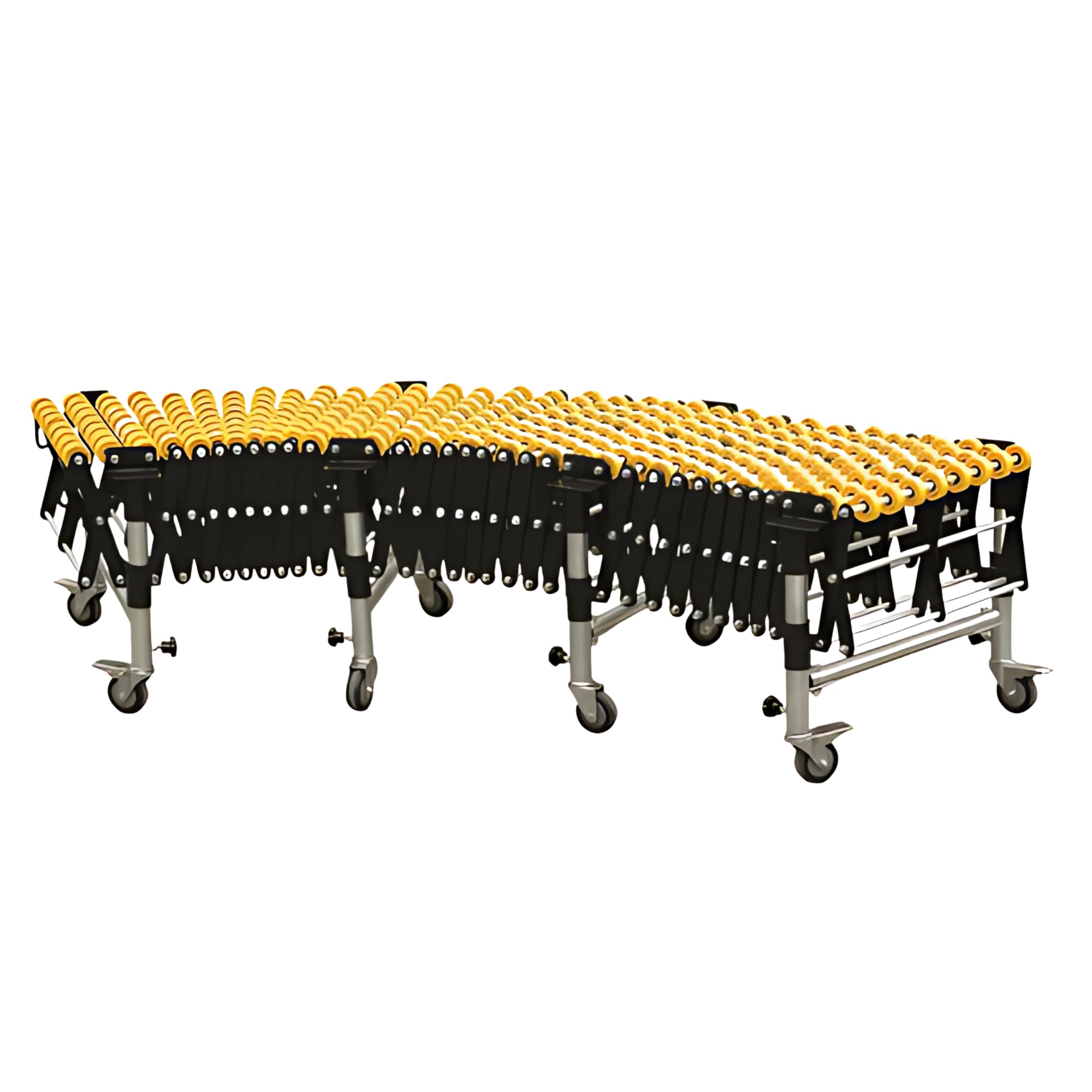 ITALDIBIPACK Rulliera Estensibile e Flessibile con Rotelle - Nastro Trasportatore - Larghezza 500 mm - Lunghezza Regolabile 1100-5300 mm - Altezza Piano 600-900 mm - Made in Italy