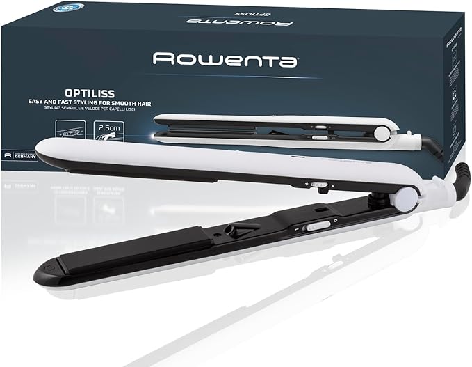 Rowenta Optiliss SF3210 Plancha de pelo con revestimiento cerámico para un pelo suave, 10 temperaturas hasta 230 º, rendimiento de alisado eficiente, sistema de bloqueo