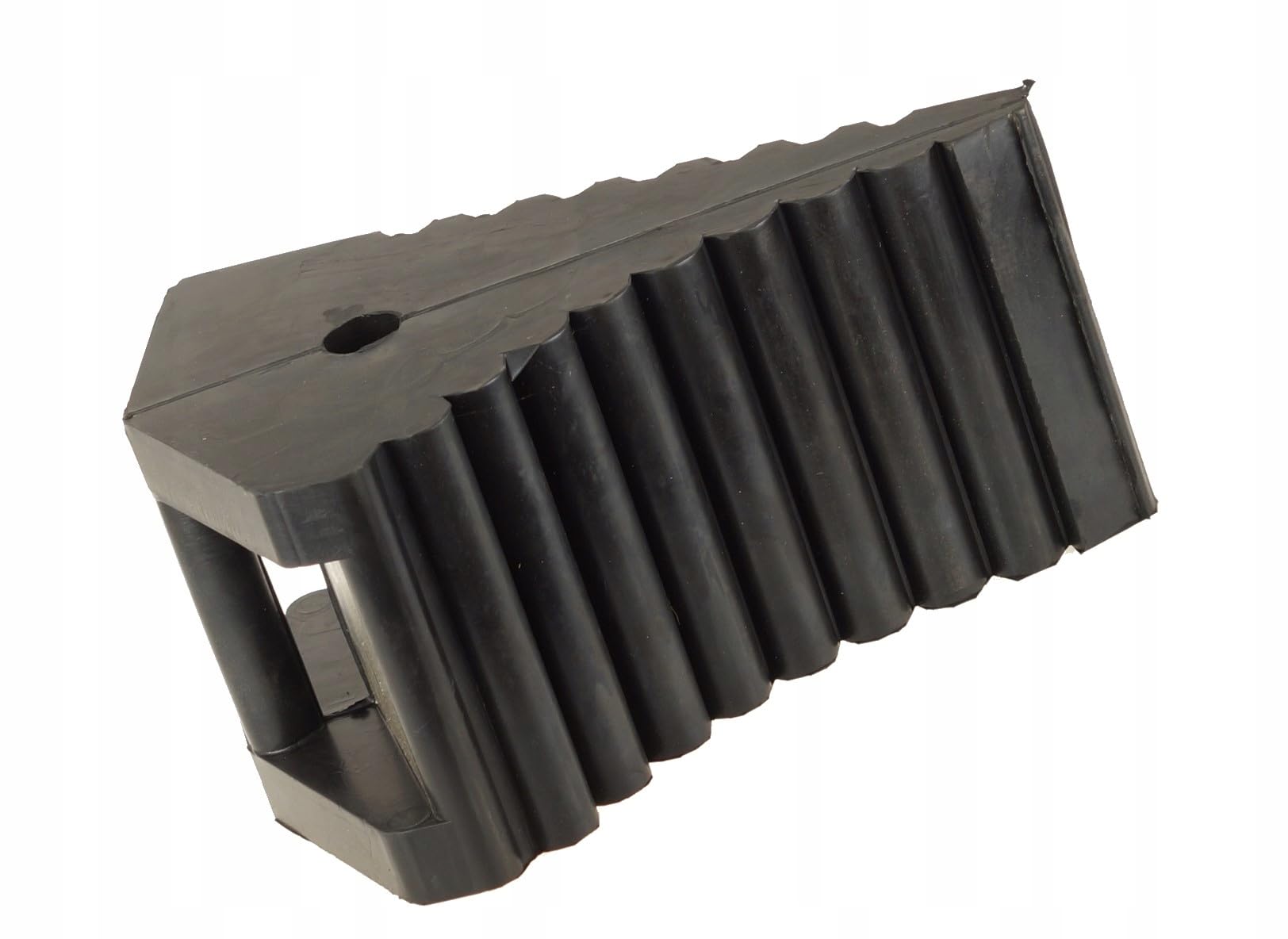 Unterlegkeil Gummi 30x15x19 cm 1 Stück | Unterlegkeile, rutschfest, belastbar, Tragegriff, Loch für Sicherungsseil, Pkw, Anhänger, Motorrad, Gabelstapler