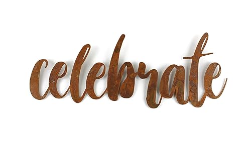 Miniatura 629 de Steel Metal Script Word Art - Various Sizes and Finishes (cheers Small 12.5x6", Raw, Unfinished Steel)