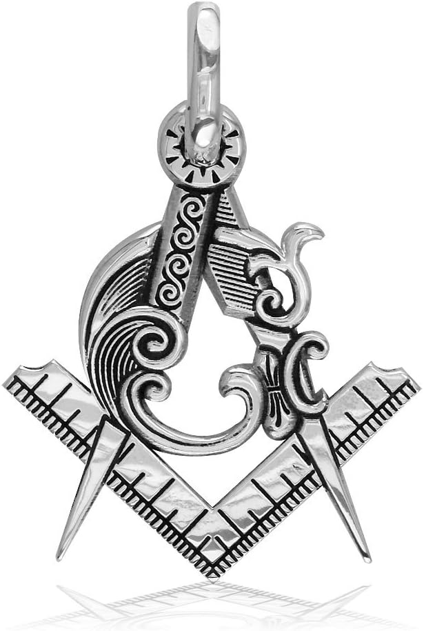 Large Masonic Charm in Sterling Silver
