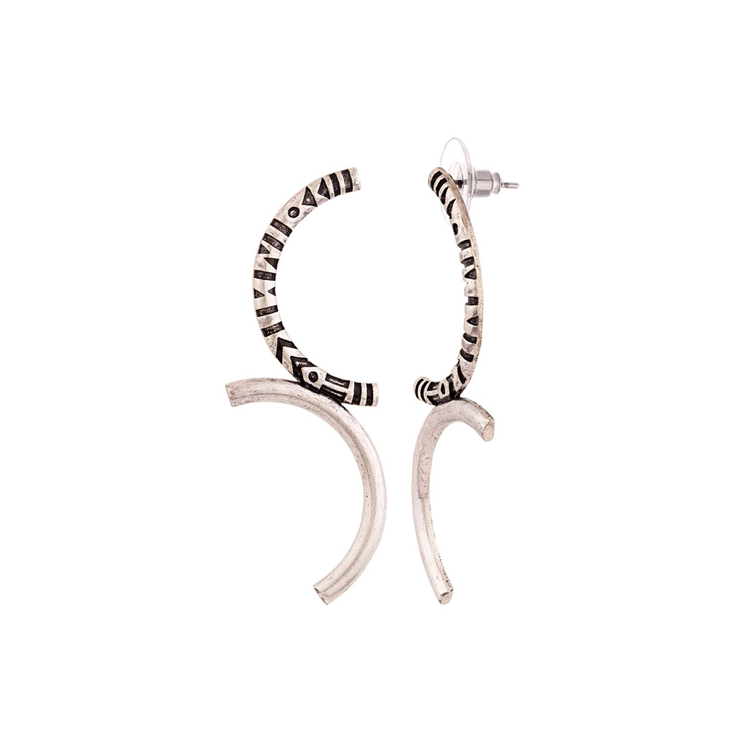 Aztec Bar Half Circle Earrings