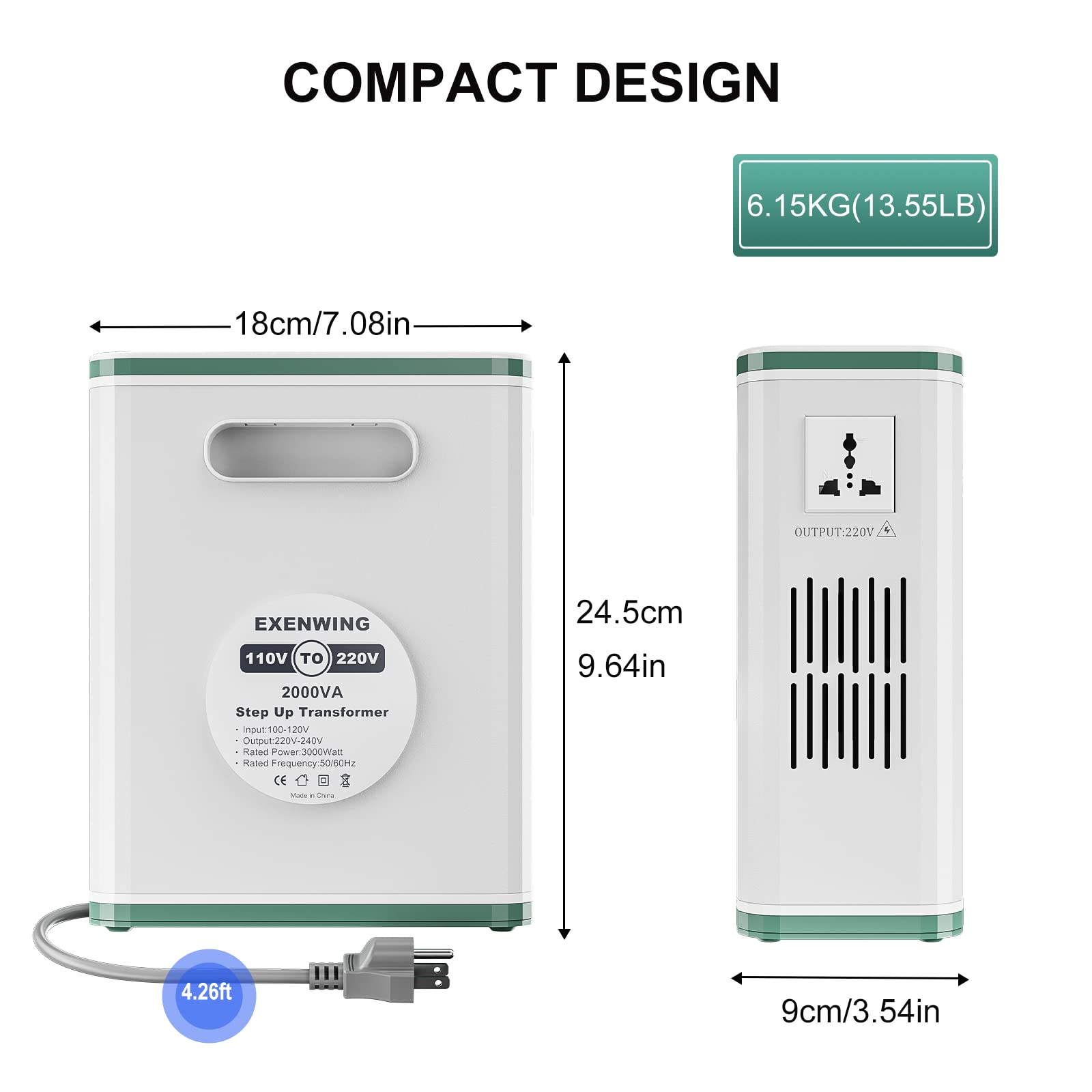 Amazon.co.jp: EXENWING 2000ワット 110V - 220/230V 電圧コンバーター