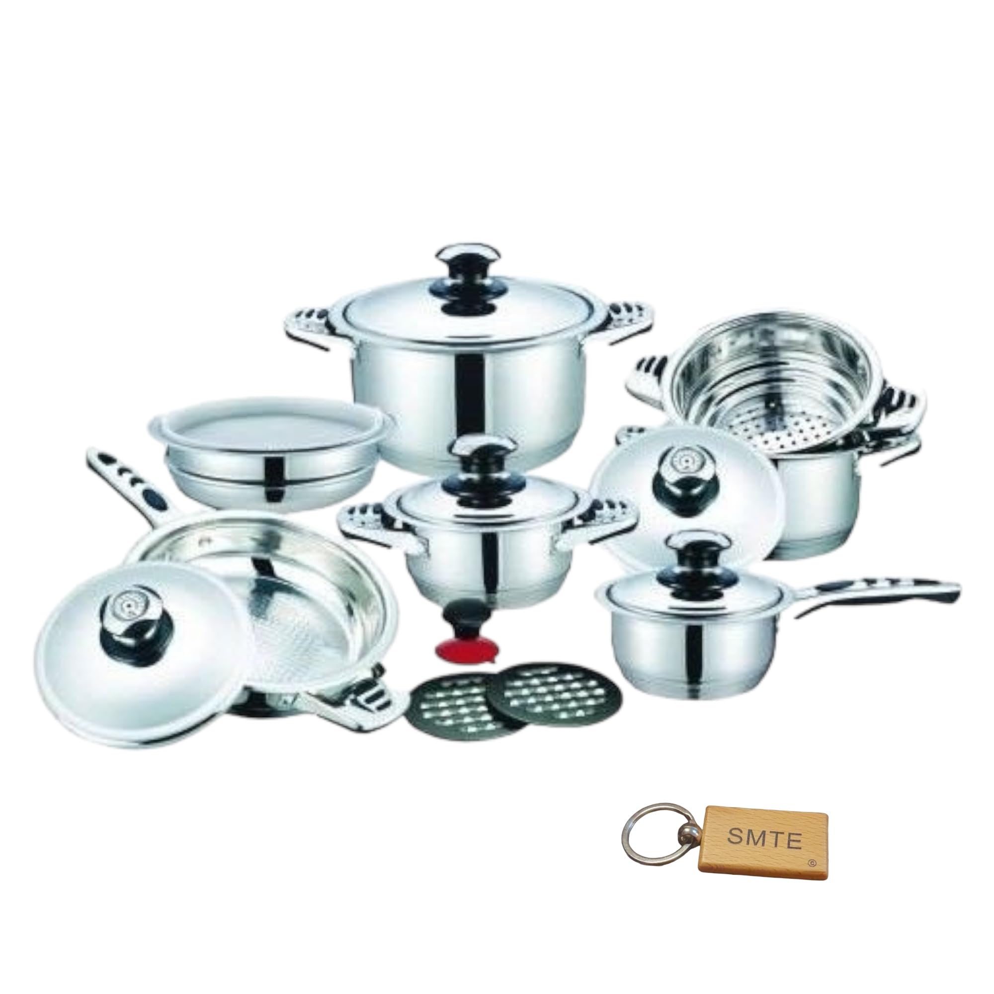 Smte-21 Piece High Quality Dolphin Stainless Steel Cookware Set +