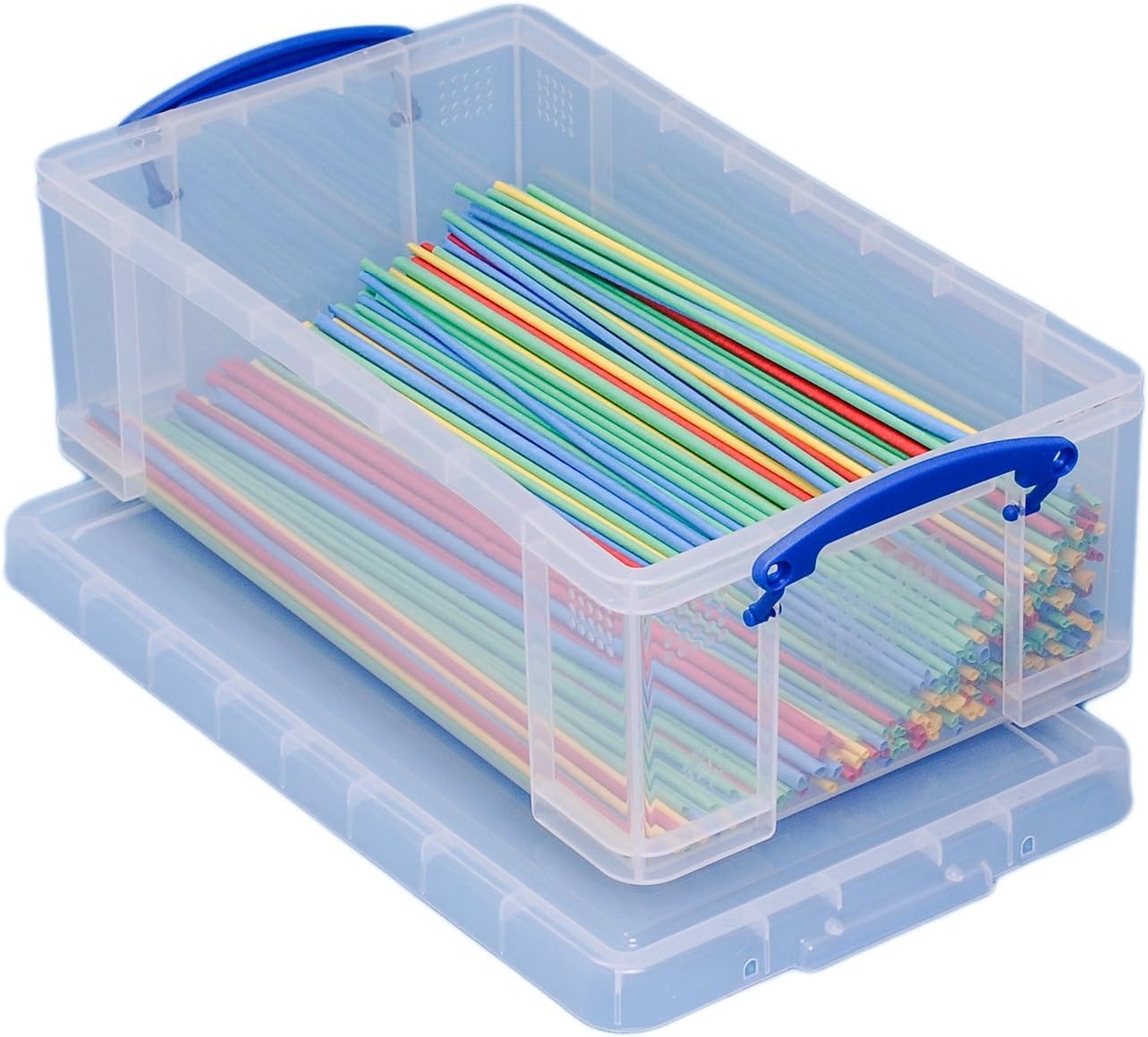 Really Useful Box Set 4 x 12 Liter Aufbewahrungsbox transparent mit Deckel und Griffen stapelbar BPA frei Kunststoffbox für A4 Dokumente Kabel Büro Haushalt