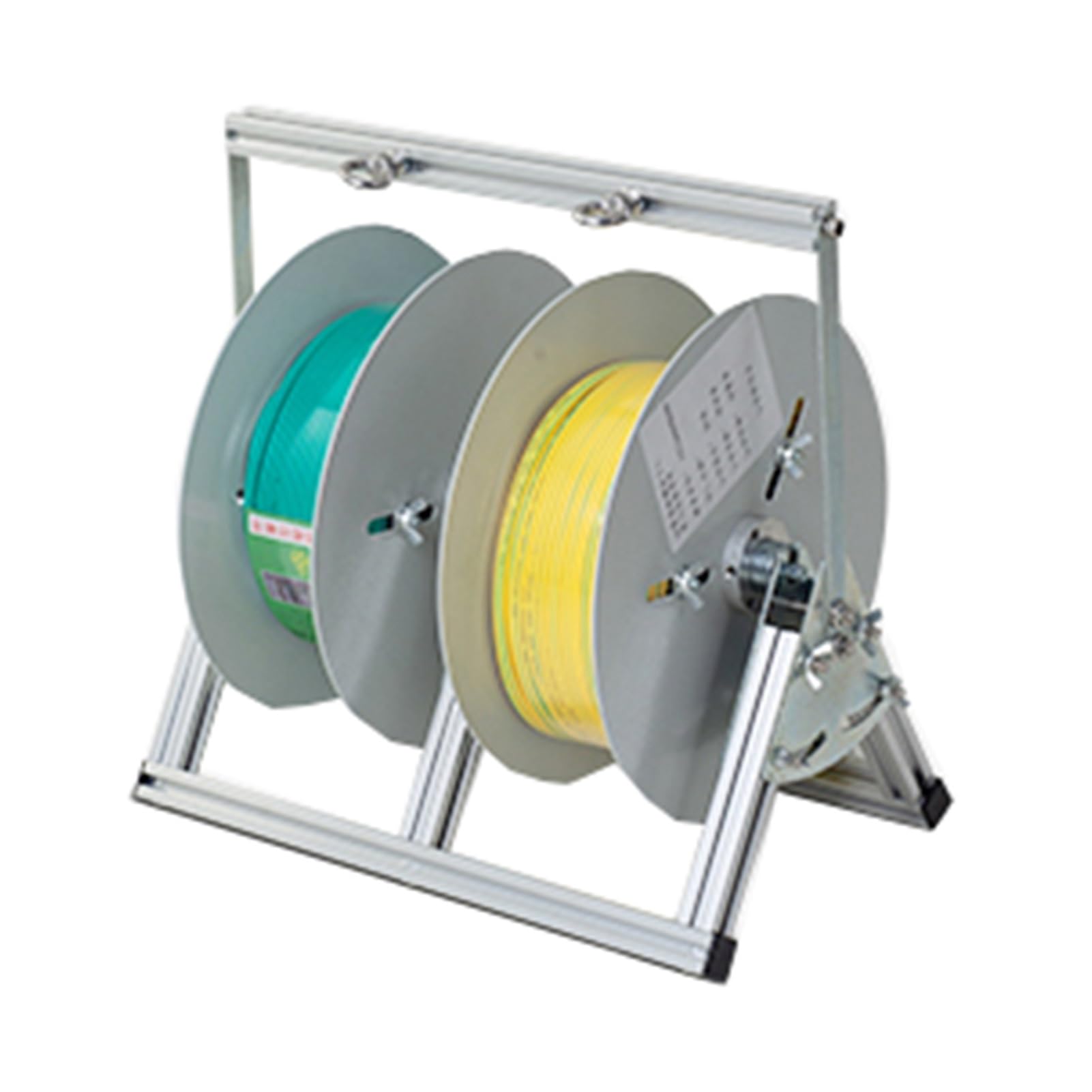 ZFUCMAYL Wire Spool Rack,Cable Reel Holder,Wire Spool Rack Dispenser,Folding Multiple Axle Spool Cable Rack for Winders Ropes Cord Reels Paracord(25 Type,2 Reel)
