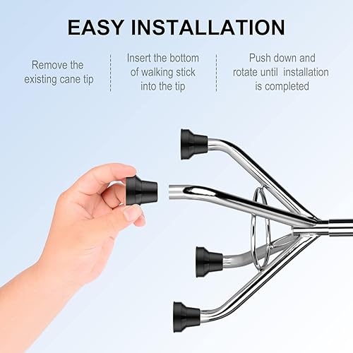 Miniatura 3 de 16pcs 12" Quad Cane Tips Negro