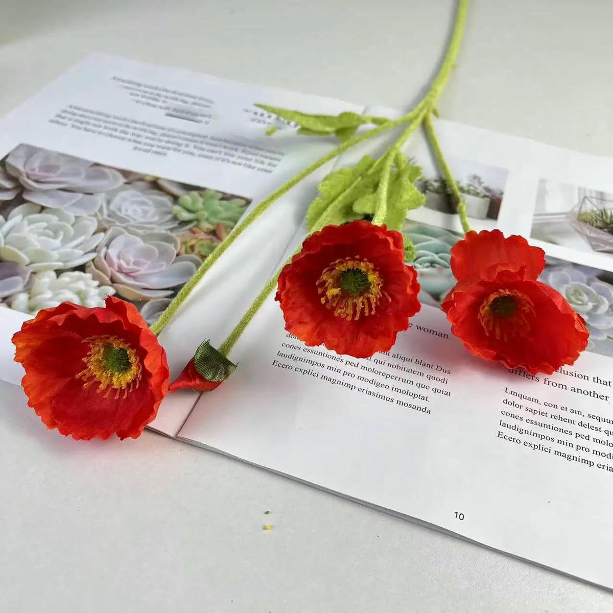 CVJdfhRE fake flowers， Artificial Flowers Bouquet Silk Fake For Home Decor Garden Marriage Party Wedding Decoration DIY Vase Accessories(Red)