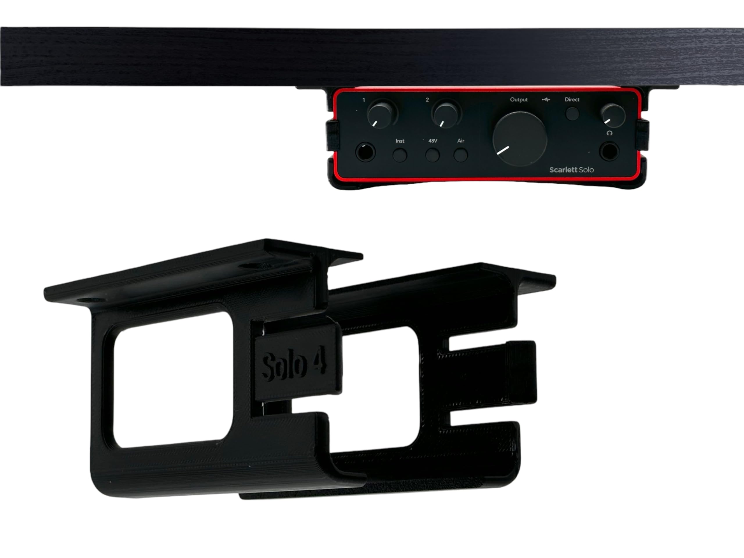 Iron Prints Desk Mount Kit for Focusrite Scarlett Solo (4th Gen) - Under Desk Mount Brackets with Reversible Clips - Secure Mounting Accessories