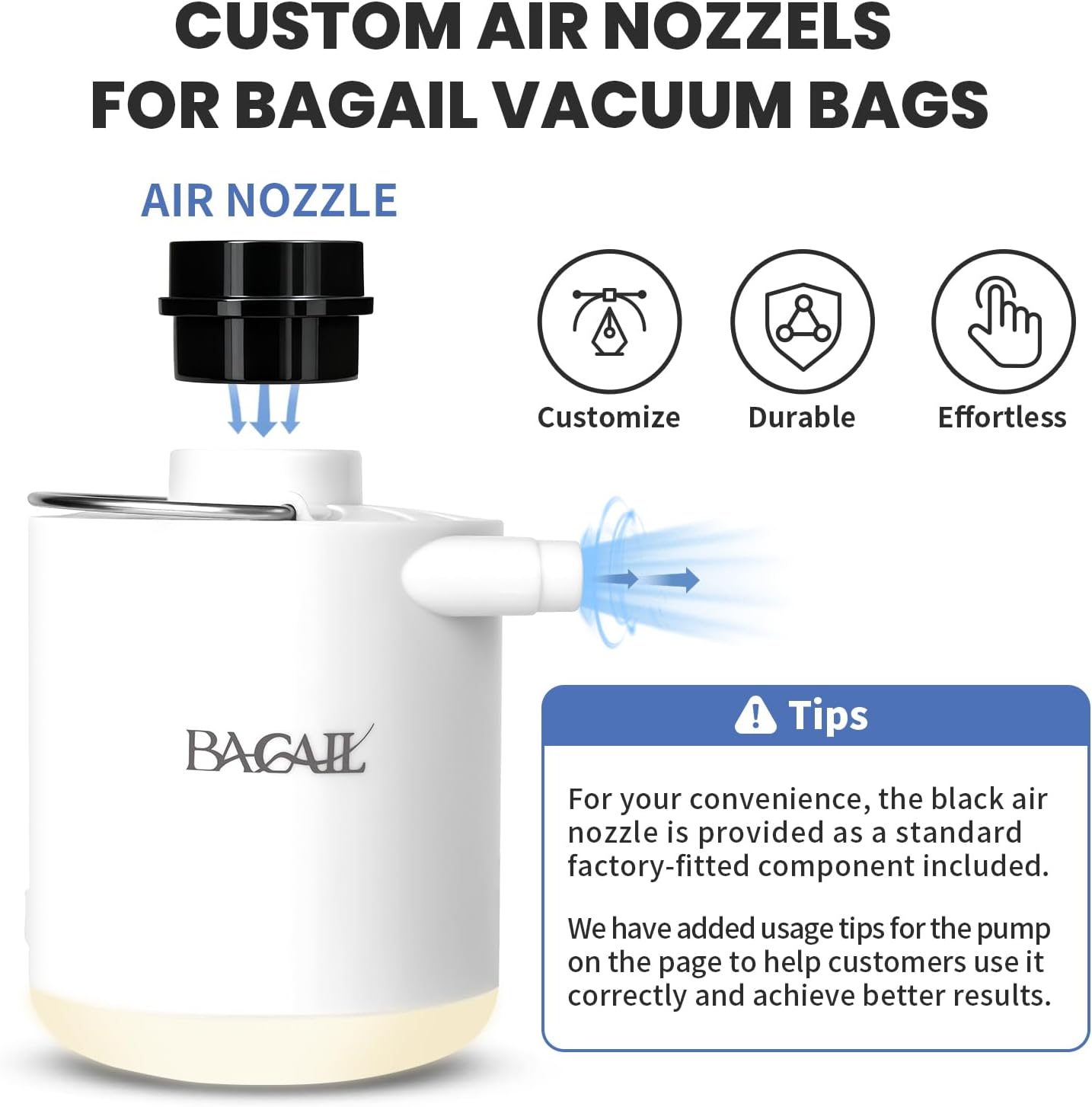 BAGAIL TPU Vacuum Bag for Travel, Reusable Compression Bag with IPX8 Waterproof Zipper, Save Space for Suitcase, Backpack and Carry on (Black, ExtraLarge, With Pump) - Image 4