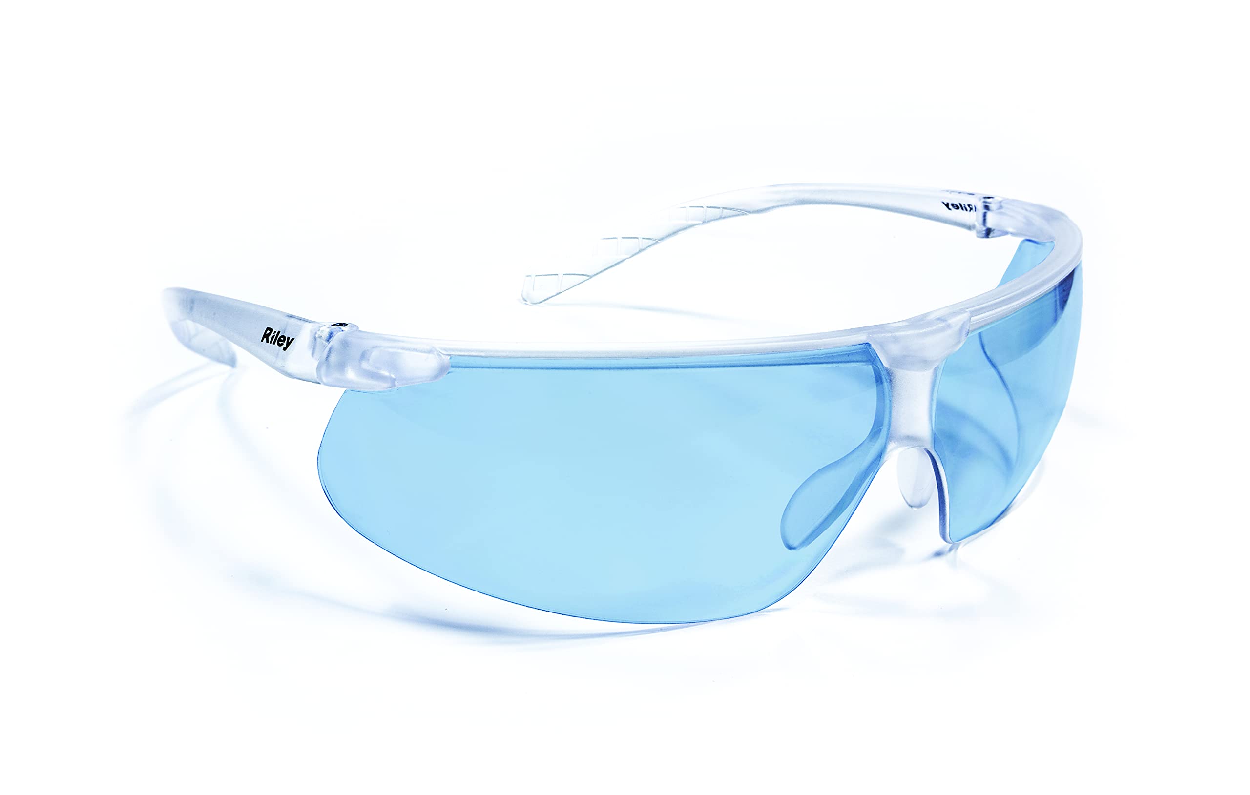 Riley Riletto Ultra Lightweight Safety Glasses Work Protective Eyewear (Clear, Blue)