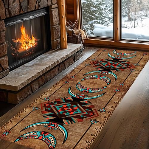 Tapete navajo decorativo 2x6ft terciopelo cristal miniatura 2