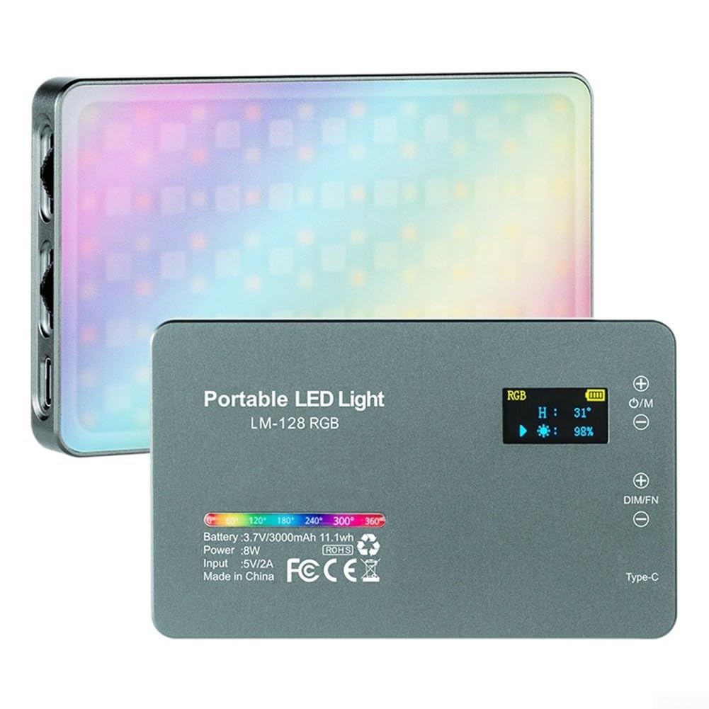 Luz de relleno RGB portátil para eliminar sombras en videos con batería de 3000mAh