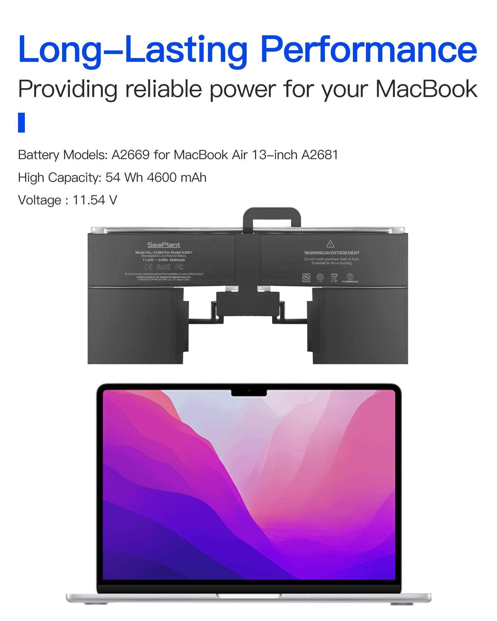 A2681 Bateria do MacBook Air 13 cali A2681(2022 M2) A3113(2024 M3) Bateria A2669