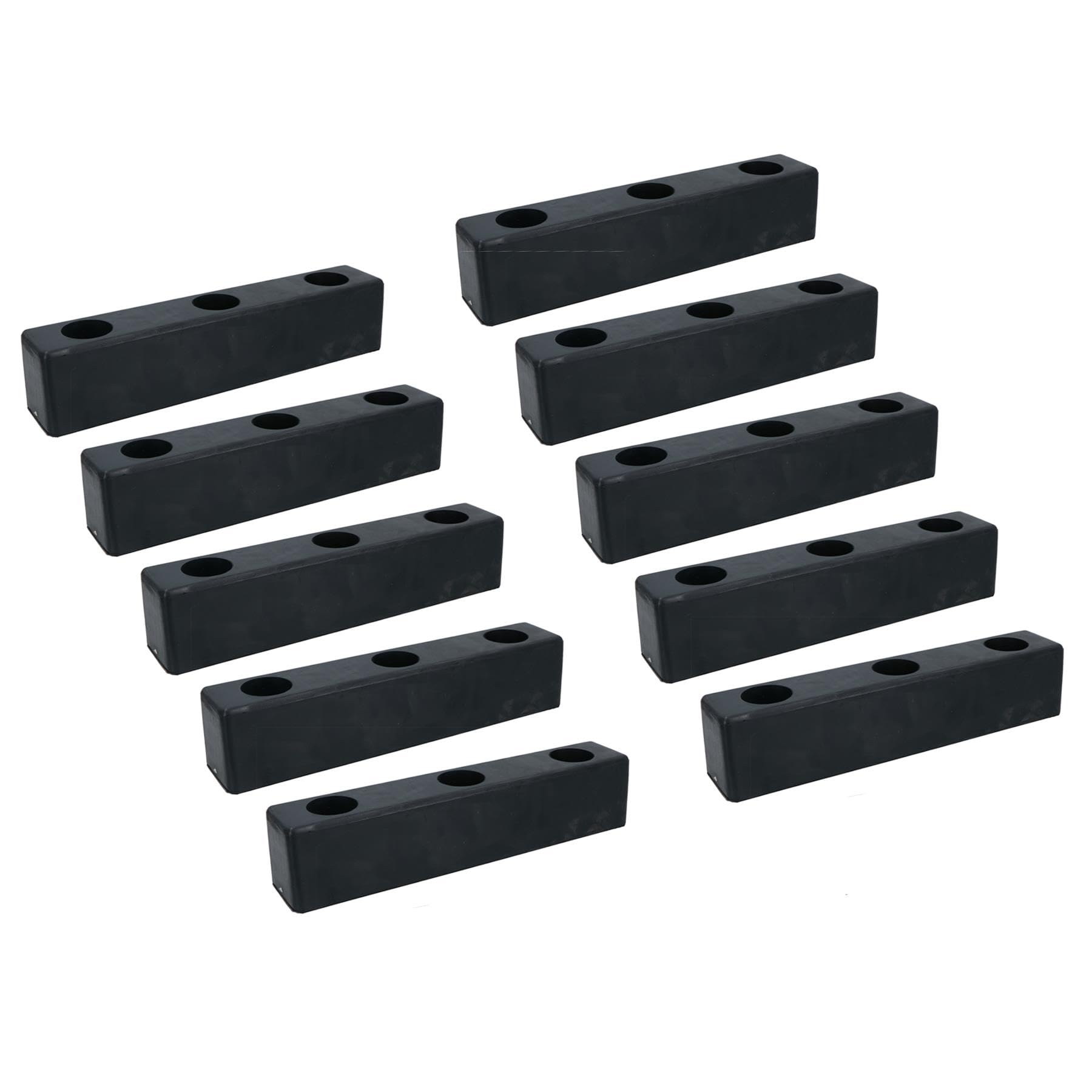 Ab Tools Black 250Mm X 51Mm Square Standoff Rubber Buffer Bumper Block Pad Stop Trailers 10Pc