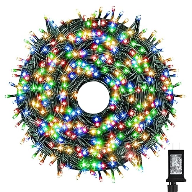 Bright Christmas Lights Outdoor 800 LED Christmas String Lights, 327ft 8 Modes Timer Fairy Twinkle Tree Lights for Home, Party, Holiday, Indoor Xmas Decorations Multicolor