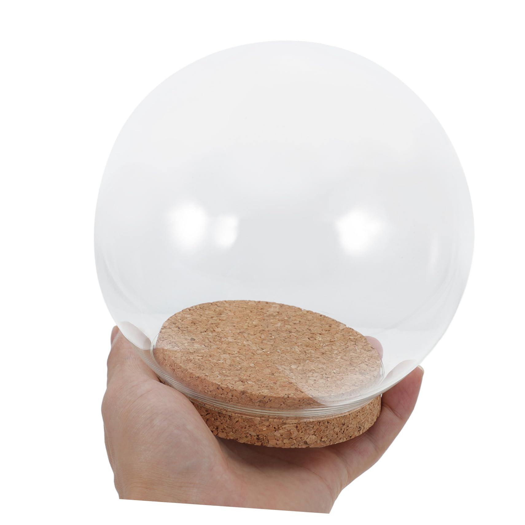 Operitacx 3 Piezas Cubierta De Vidrio Soporte De Cúpula De Postre Luz Del Casco Cubierta De De Comida Regalos De Cumpleaños Para Flor Eterna Pastel Mujer Madera Corcho Bola De Cristal