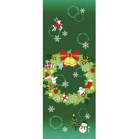 Amazon 濱文様 絵てぬぐい クリスマスリース 手ぬぐい ホーム キッチン オンライン通販