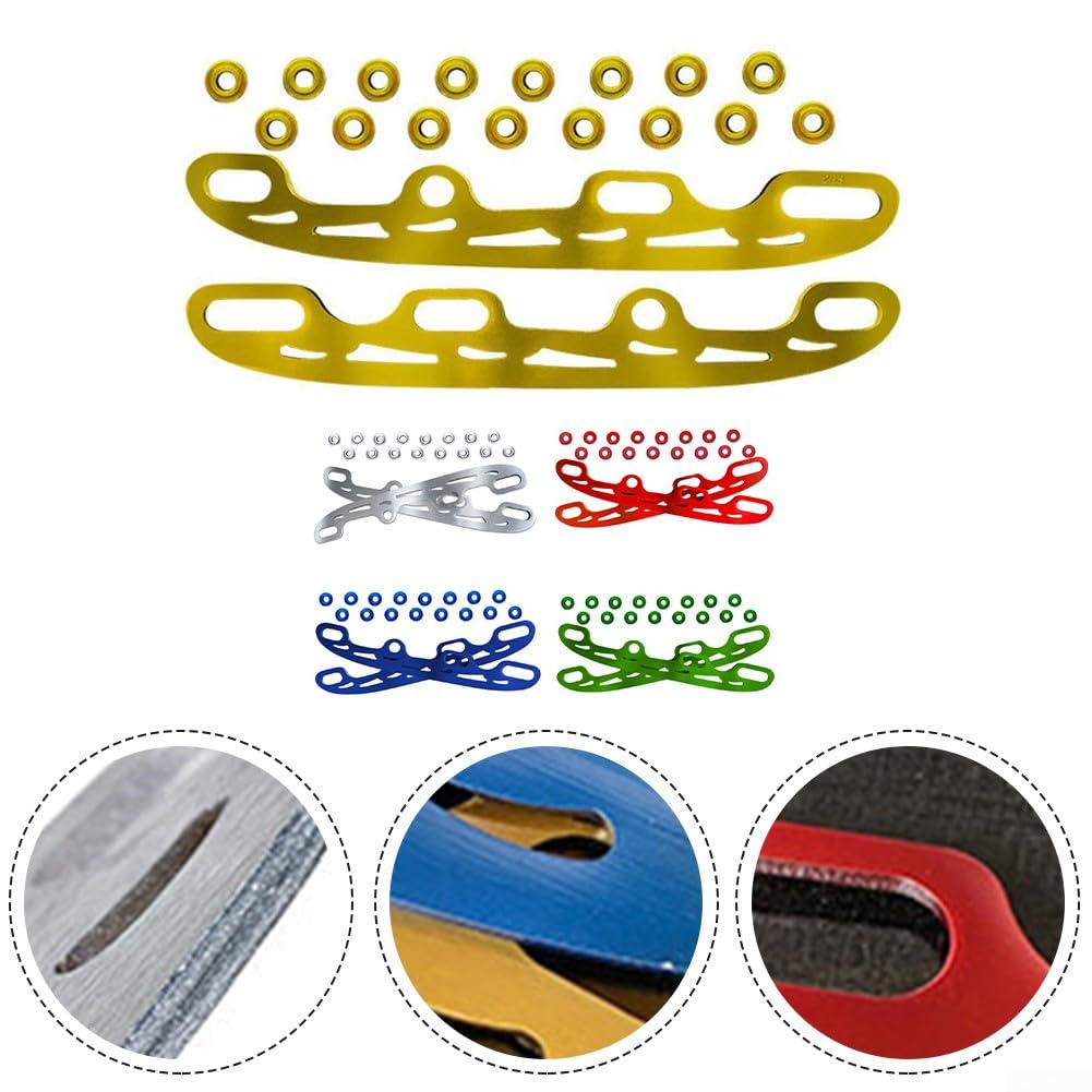 Zoegneer 2 lame per pattinaggio su ghiaccio, pattini da ghiaccio, in acciaio, accessori per pattini da ghiaccio (grande argento)