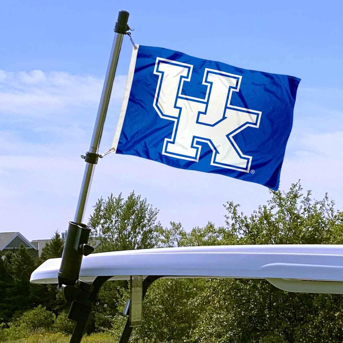 College Flags & Banners Co. Kentucky Wildcats Boat and Mini Flag and Flag Pole Holder Mount Set