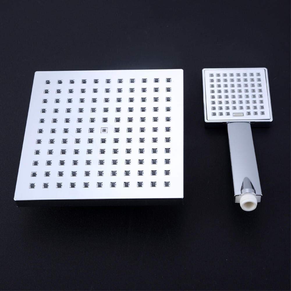 Pomme de douche blanche jet pluie et accessoires de douche noir mat