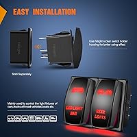 Vista 4 de Nilight Paquete de 2 Interruptores Basculantes para Luces Traseras Barra de Luz LED de 5 Pines Láser Encendido/Apagado Interruptores SPST 20A/12V