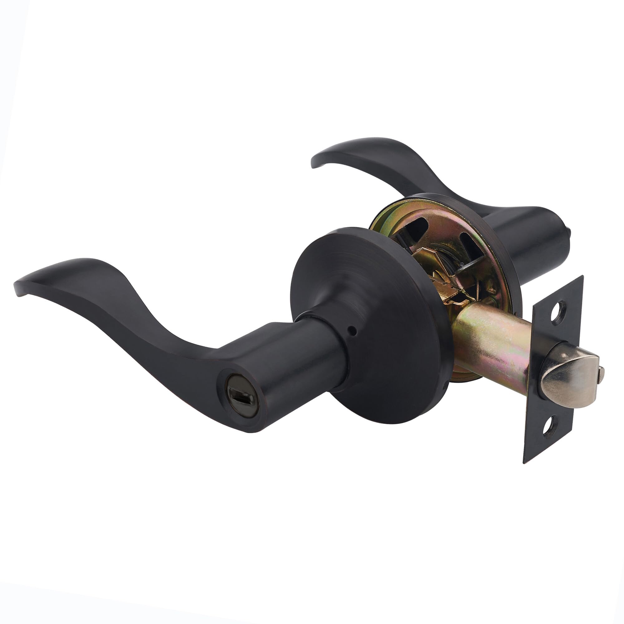 HENYIN Black Wave Door Lock - No Key Bathroom Hardware -1 HENYIN Black Wave Door Lock - No Key Bathroom Hardware -1