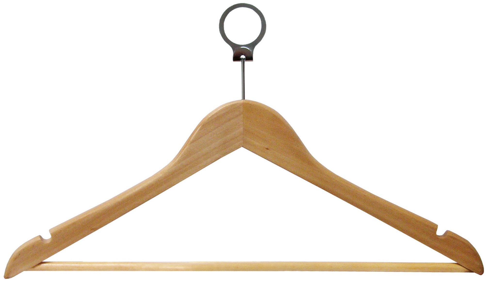 Wood Hanger With Anti Theft 44 cm Hotel Pack of 72