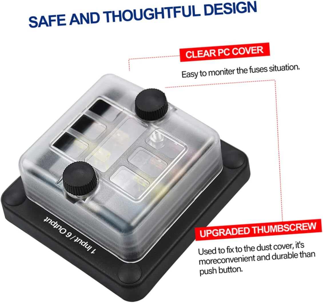 STOBAZA 1set Automotive Replacement Fuse Box Output Boat Rv Fuse Organizer High-temperature Resistant