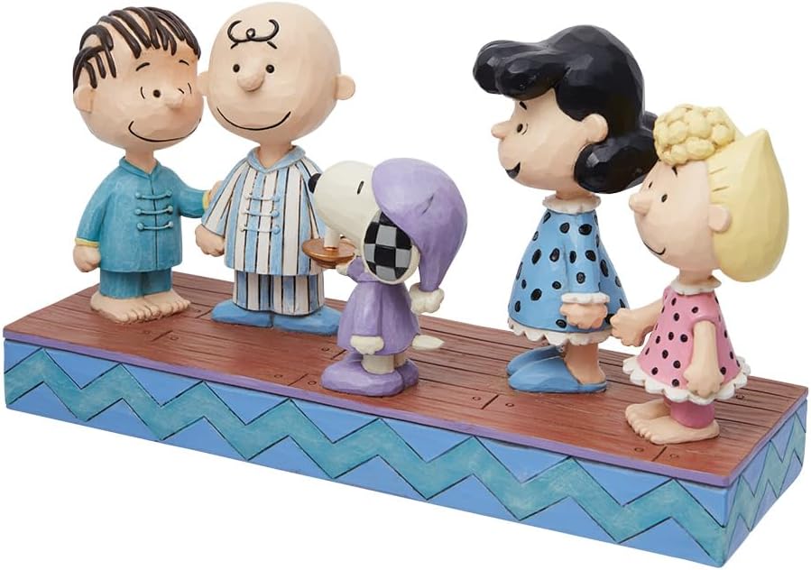 Enesco Jim Shore Peanuts Gang in Christmas PJ's Figurine