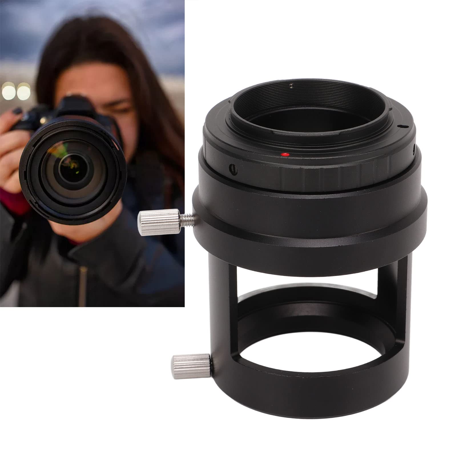 Tubo Adaptador para cámara de telescopio de observación, Anillo Adaptador T2 a cámara réflex OM con Ajuste de Altura y diámetro, Tubo de aleación de Aluminio de diseño Hueco para