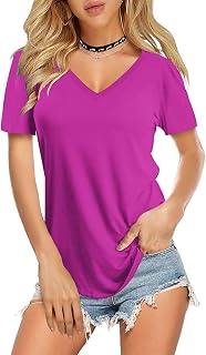 Amoretu Womens Summer Tshirts Fuschia