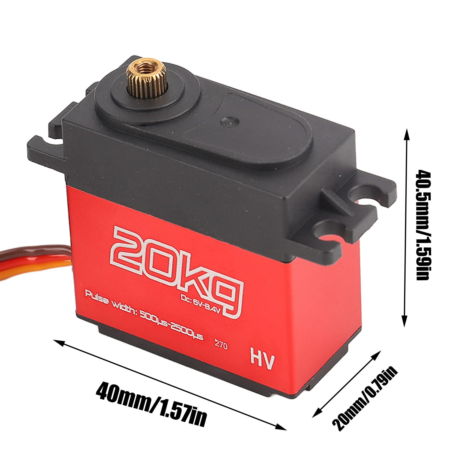 Servo digitale professionale impermeabile da 20 kg con braccio in metallo 25T per auto RC 1/10 1/12