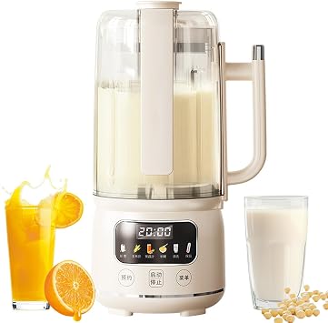 1500ML Soy Milk Maker Machine, 6 in 1 Automatic Nut Milk Maker with Delay Start/AutoClean/Maintain Temperature/Boil Water 12 Blades Wall Breaking Machine for Soybeans, Porridges, Juice, Corn Juice