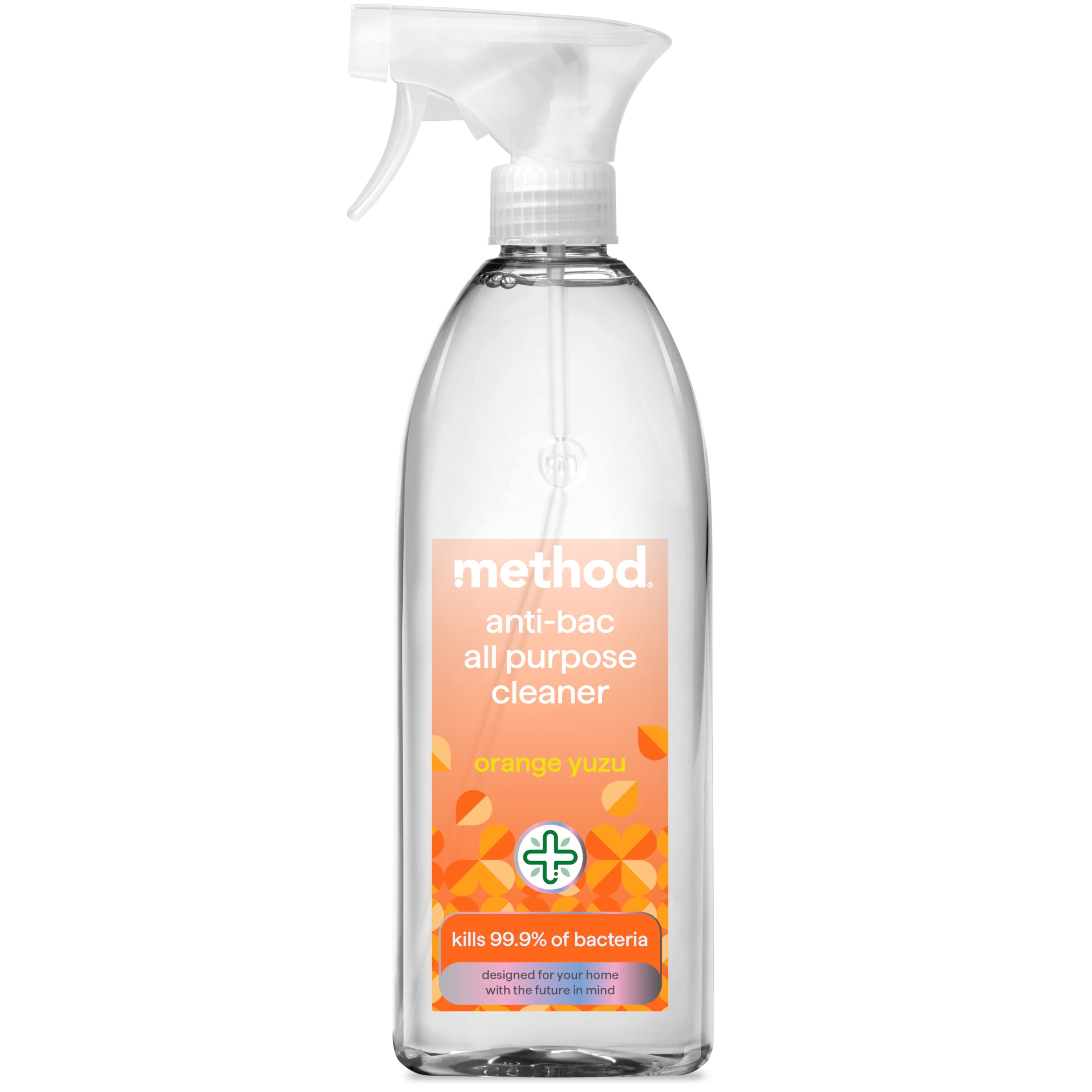 Method Antibacterial Spray, All Purpose Cleaner, Powerful Formula Kills 99.9% of Bacteria, Orange Yuzu, Pack of 1, 828 ml
