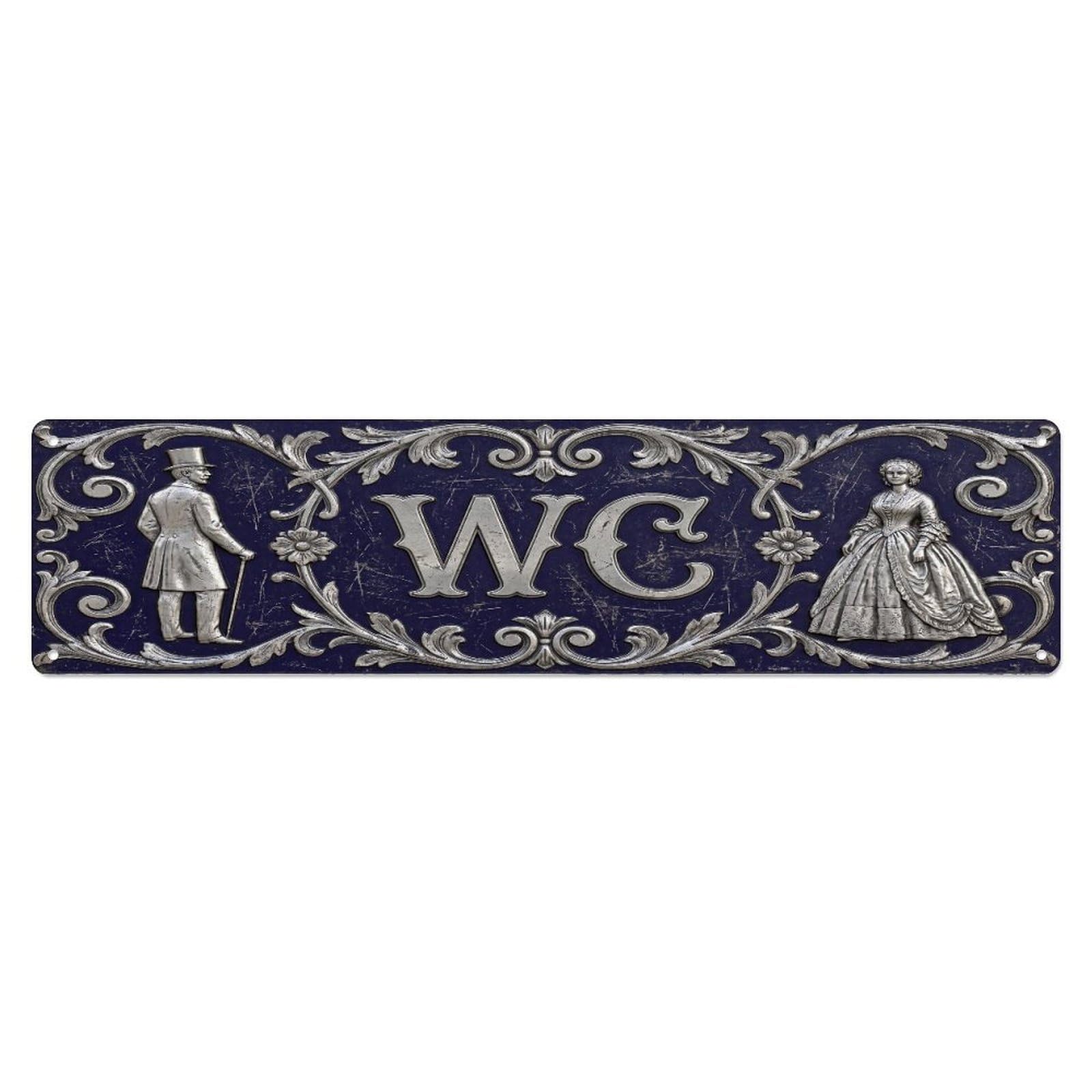 Tgrcjimh Style Metal Tin Sign Vintage Victorian Decor Wc Toilet Rustic