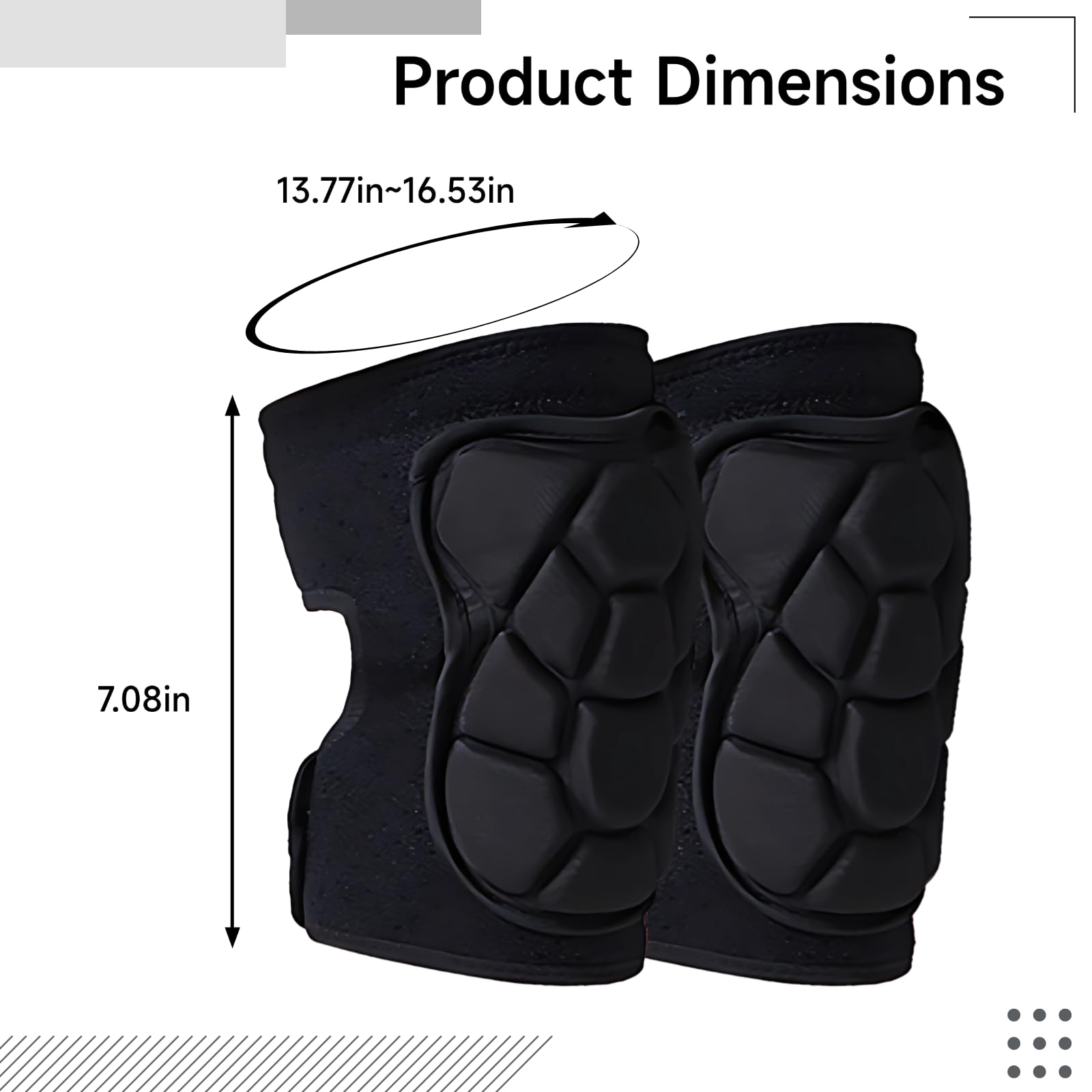 Genouillères, ensemble de protection rembourré avec armatures, sangles réglables, pour moto, ski et escalade, noir, taille L, maintien confortable, bon ajustement et liberté de mouvement
