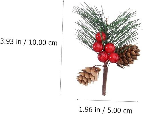 Miniatura 9 de IMIKEYA 12 piezas de accesorios de guirnalda de bricolaje, púas artificiales de Navidad, decoración de pesebre, tallos de pino, ramas de árbol de